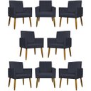 Ver imagem 1 de Kit 8 Poltronas Mari Suede Cores Pé Palito 30 Cm Castanho