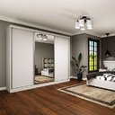 Ver imagem 1 de Guarda Roupa Casal com Espelho 3 Portas 6 Gavetas Milão Tcil Neve