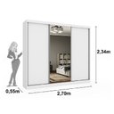 Ver imagem 4 de Guarda Roupa Casal com Espelho 3 Portas 6 Gavetas Milão Tcil Neve