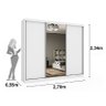 Guarda Roupa Casal com Espelho 3 Portas 6 Gavetas Milão Tcil Neve - 4