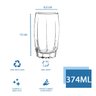 Conjunto 12 Copo Vidro Transparente 374ML Amadeus Long Drink - 3