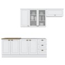 Ver imagem 1 de Cozinha Modulada 5 Pecas 280cm Ce379 Americana Branco Nature Henn