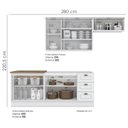 Ver imagem 4 de Cozinha Modulada 5 Pecas 280cm Ce379 Americana Branco Nature Henn