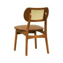 Ver imagem 4 de Cadeira Organik Encosto Anatômico Telinha Rattan Natural - Amêndoa - Estofado Corano Marrom Mescla