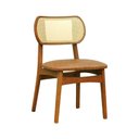 Ver imagem 1 de Cadeira Organik Encosto Anatômico Telinha Rattan Natural - Amêndoa - Estofado Corano Marrom Mescla