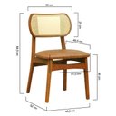 Ver imagem 2 de Cadeira Organik Encosto Anatômico Telinha Rattan Natural - Amêndoa - Estofado Corano Marrom Mescla