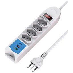 Filtro de Linha 4 Tomadas | 2 Usb e 1 Usb-c com 2m - 4