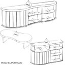 Ver imagem 4 de Rack Mesa Buffet Sala de Estar Mg4647 Cinamomo Off White Arly