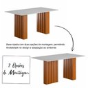 Ver imagem 3 de Mesa Sala Jantar Santiago 160x90 Cm com Tampo de Vidro Cinamomo/branco