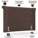 Ver imagem 4 de Cabeceira Cama Box Queen 160cm Estofada Meora P05 Veludo Marrom - Lyam Decor
