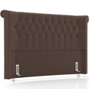 Ver imagem 1 de Cabeceira Cama Box Queen 160cm Estofada Meora P05 Veludo Marrom - Lyam Decor