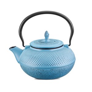 Chaleira Ferro Fundido Com Peneira Inox 1,5 Litros Azul Mta