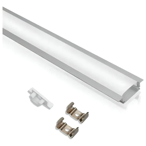 Kit 10 Perfil Embutir 30x20mm para Fita Led 2m Alumínio - Preto