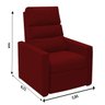 Poltrona Jasmim Reclinavel Estofada Decoração Consultório Clinica Veludo Vermelho Liga Ecommerce - 2