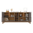 Ver imagem 3 de Buffet 190cm 4 Portas com Adega Lizz Casa D Cinza Perola/cedro