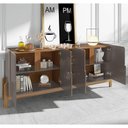 Ver imagem 2 de Buffet 190cm 4 Portas com Adega Lizz Casa D Cinza Perola/cedro