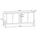 Ver imagem 4 de Buffet 190cm 4 Portas com Adega Lizz Casa D Cinza Perola/cedro
