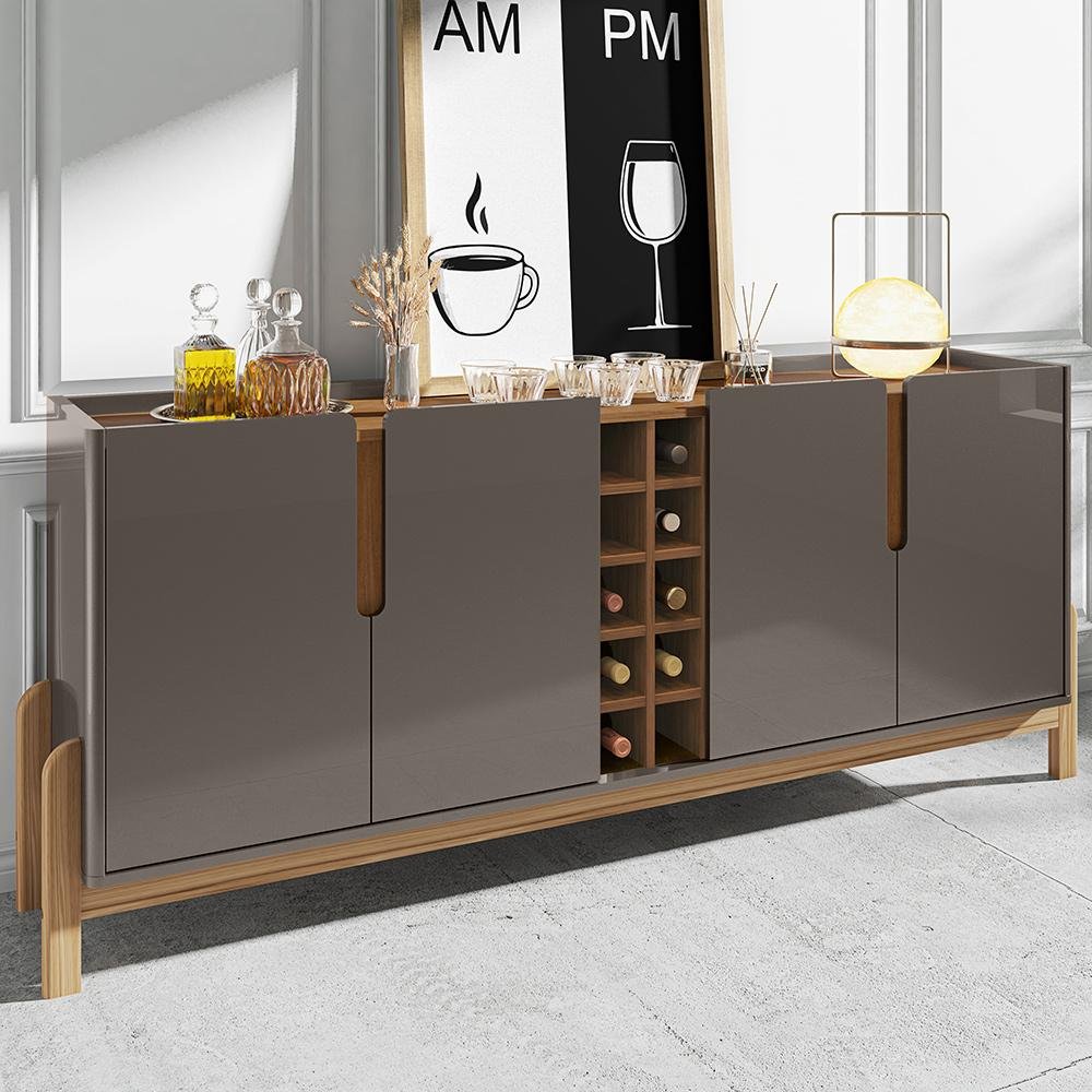 Buffet 190cm 4 Portas com Adega Lizz Casa D Cinza Perola/cedro - 1