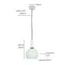 Ver imagem 3 de Luminária Pendente de Teto Nísia Esfera 20 Branco