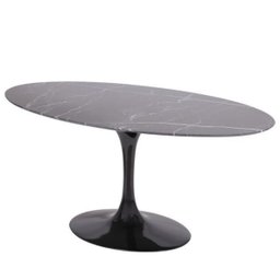 Mesa de Jantar Tulipa Saarinen Redonda 180x100 Cm Mármore Nero - 2
