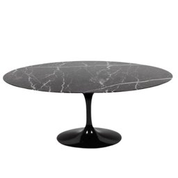 Mesa de Jantar Tulipa Saarinen Redonda 180x100 Cm Mármore Nero - 1