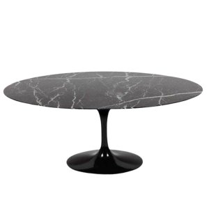 Mesa de Jantar Tulipa Saarinen Redonda 180x100 Cm Mármore Nero
