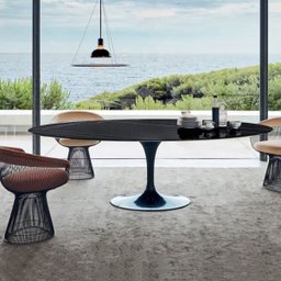 Mesa de Jantar Tulipa Saarinen Redonda 180x100 Cm Mármore Nero - 5