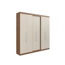 Ver imagem 2 de Guarda Roupa 6 Portas Moderno Dormitorios Laranja/Freijó/Off White