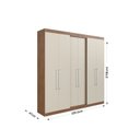 Ver imagem 4 de Guarda Roupa 6 Portas Moderno Dormitorios Laranja/Freijó/Off White