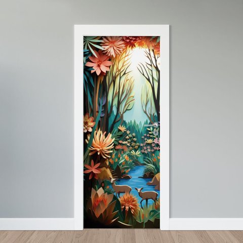 Adesivo de Porta - Floresta Tropical 1