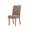 Ver imagem 7 de Conjunto Mesa de Jantar Lins com Vidro e 6 Cadeiras Bella Henn - Nature/off White/marrom Amêndoa