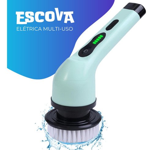 Escova de Limpeza Elétrica Multiuso Rotatória Magica Limpa Canto Friso Banheiro Cozinhha Esfregão Mo - 4