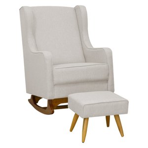 Poltrona de Amamentação Sofia C/ Balanço Puff Bebê Completo: Tm 703 Areia Escuro