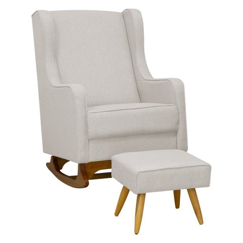 Poltrona de Amamentação Sofia C/ Balanço Puff Bebê Completo: Tm 703 Areia Escuro