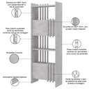 Ver imagem 4 de Estante para Escritório Home Office Multiuso 2 Portas Sheld A02 Concreto - Lyam Decor