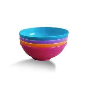 Kit com 4 Tigelas Bowls 500ml para Menina Sana Babies