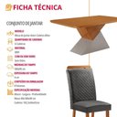 Ver imagem 5 de Conjunto de Jantar Aster 6 Lugares Tampo MDF Cadeiras Aline Estofadas Linho Grafite Moderna 180cm
