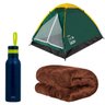 Kit Barraca Igloo 4 + Garrafa Térmica Azul + Manta Marrom - 1