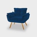 Ver imagem 2 de Conjunto 2 Poltronas Decorativas Para Sala Opala Pés Palito Suede Azul Marinho UlissesDecor