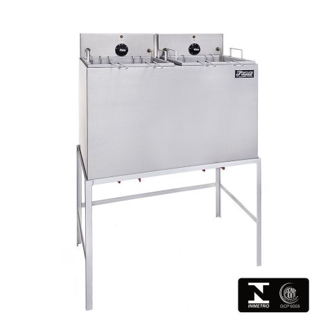 Fritadeira Elétrica Industrial Dupla com Filtro de Água e Cavalete 220v Feqdc Fire