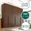 Ver imagem 3 de Guarda Roupa Casal 100% MDF 6 Portas 6 Gavetas 273cm Gramado Castanho - Valverde