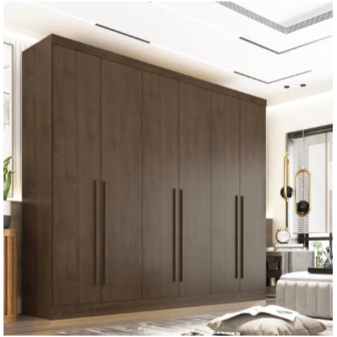 Guarda Roupa Casal 100% MDF 6 Portas 6 Gavetas 273cm Gramado Castanho - Valverde
