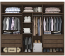 Ver imagem 4 de Guarda Roupa Casal 100% MDF 6 Portas 6 Gavetas 273cm Gramado Castanho - Valverde