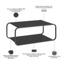 Ver imagem 5 de Mesa de Centro para Sala de Estar 80cm Orgânica Industrial Alek A03 Nero Preto - Lyam Decor
