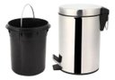 Ver imagem 1 de Lixeira Inox Com Pedal Balde Removível 12 Litros