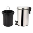 Ver imagem 1 de Lixeira Inox Com Pedal Balde Removível 12 Litros