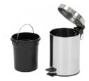 Ver imagem 3 de Lixeira Inox Com Pedal Balde Removível 12 Litros