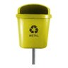 Cesto Individual Lixeira Coleta Seletiva 40L Poste Amarelo - 1