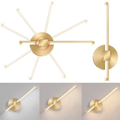 Luminária 31cm Barra Linear Led 3 Cores Giro 330 Graus Metal Silicone Minimalista Gimpo Kjbd-147:dou