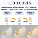 Ver imagem 3 de Luminária 31cm Barra Linear Led 3 Cores Giro 330 Graus Metal Silicone Minimalista Gimpo Kjbd-147:dou